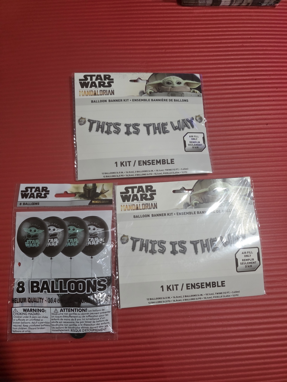 Star Wars Mandalorian Black and Teal Balloon Banner Party Kit
